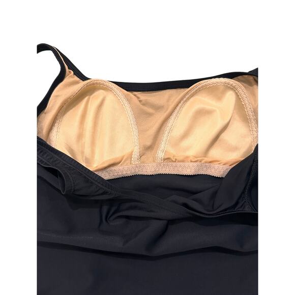 Speedo Women's Tankini Top High-Cut Bikini Bottom Set, Black Turquoise, size 8 - Picture 3 of 8